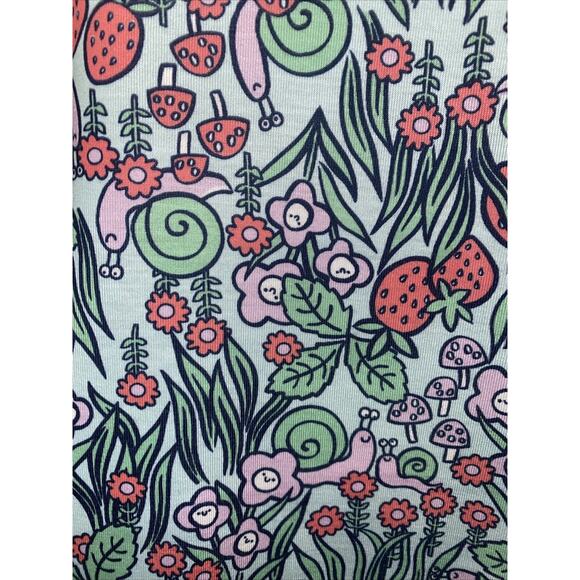 Lands End Shirt Girls XL 14 Short Sleeve Snails & Strawberries - Picture 2 of 7